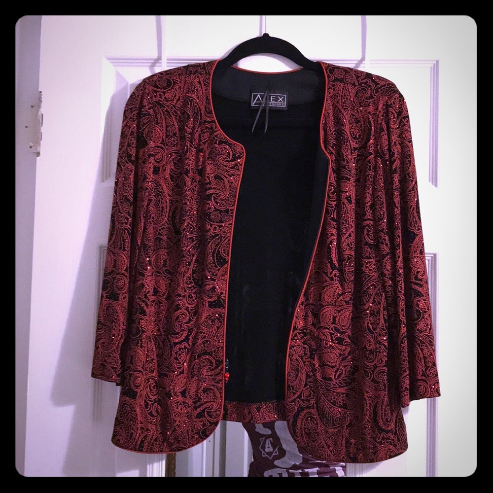 Red and black blazer